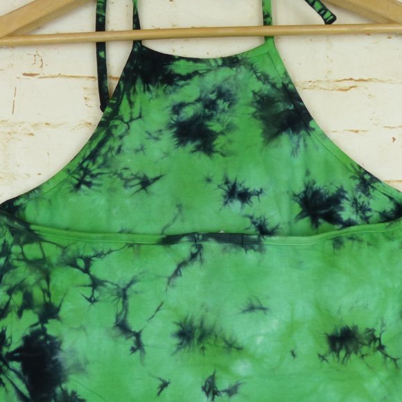 Hot Topic Alien Tie-Dye Halter Top Womens M Green Allergic To Humans Rave Kawaii - Picture 9 of 12